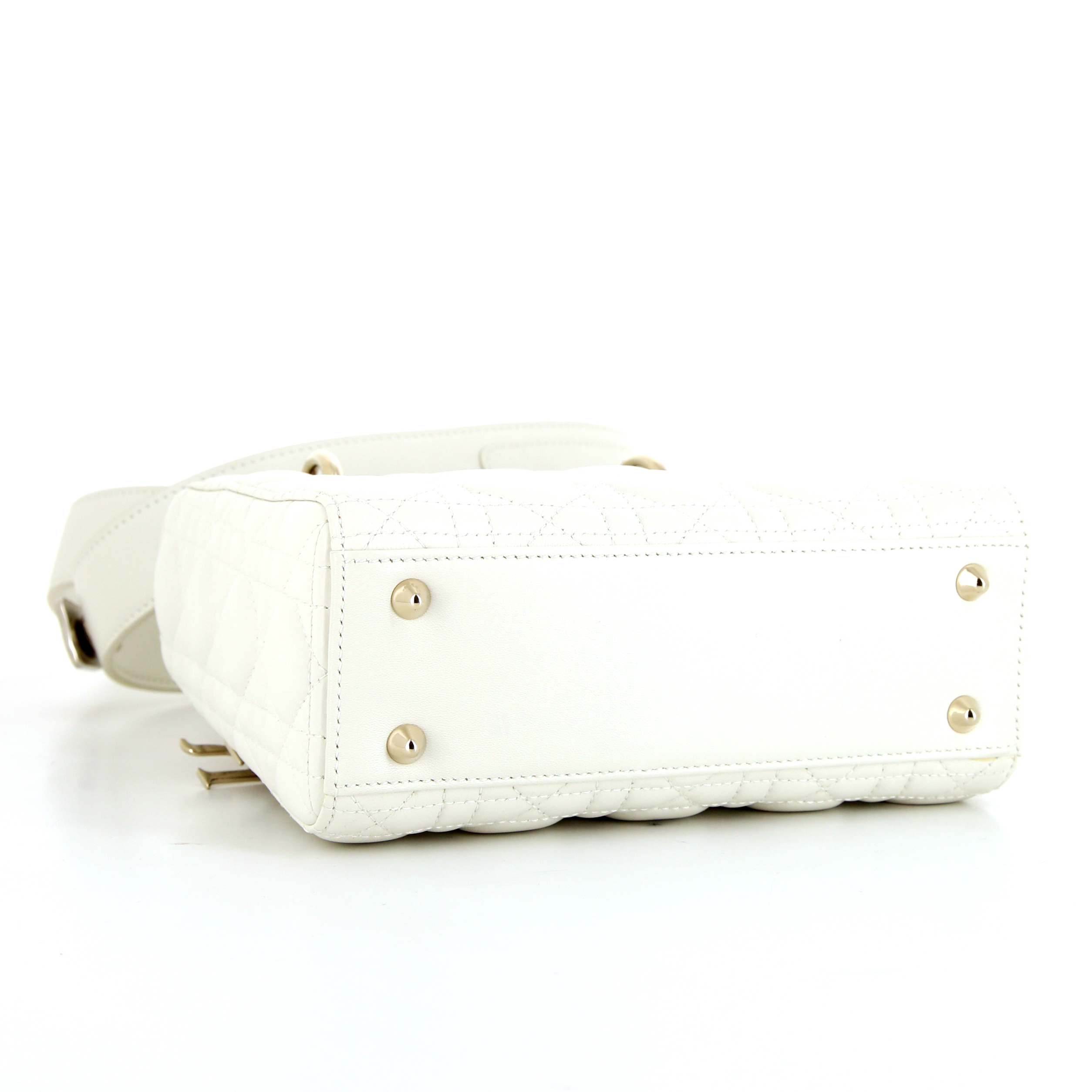 Dior Lady Dior My ABCDIOR handbag in white leather cannage - Detail D5