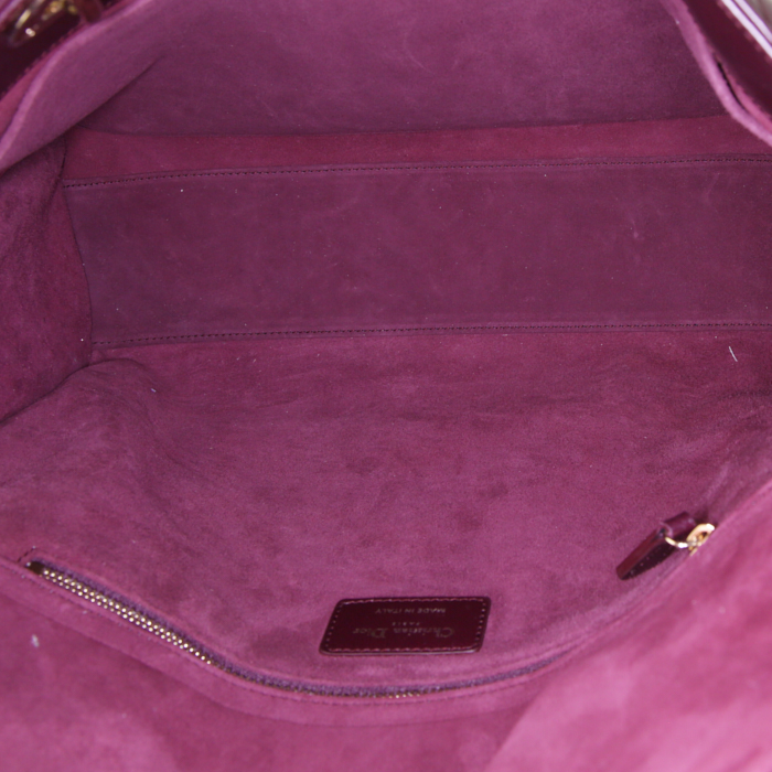 Sac à main Dior Lady Dior grand modèle en cuir cannage violet - Detail D3