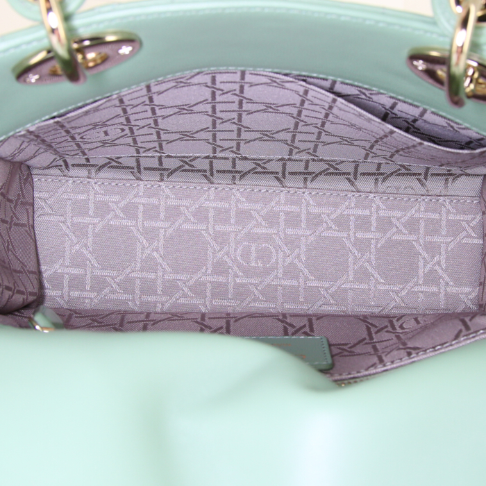 Borsa Dior Lady Dior My ABCDIOR modello piccolo in pelle cannage verde - Detail D3