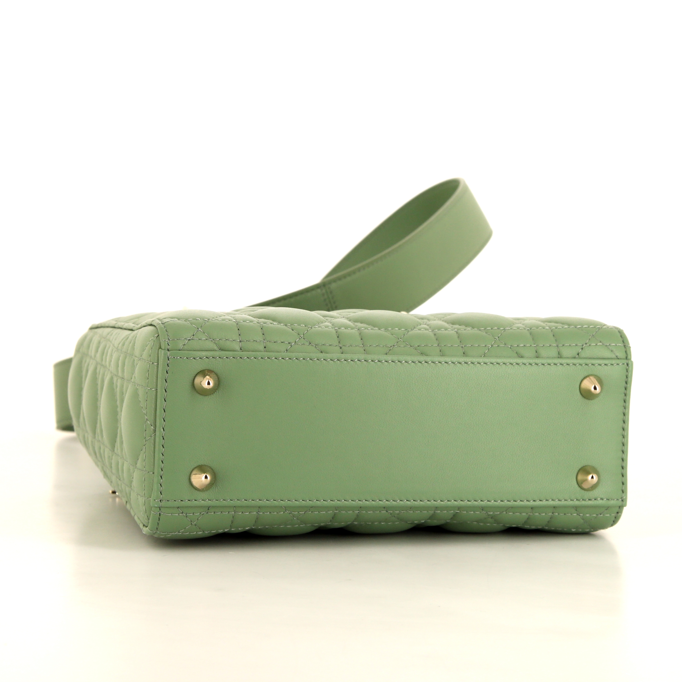 Borsa Dior Lady Dior My ABCDIOR modello piccolo in pelle cannage verde - Detail D5