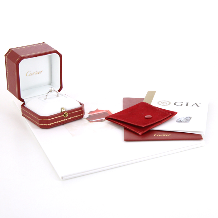 Anello solitario Cartier 1895 in platino e diamante - Detail D2