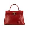 Hermes Kelly 35 cm handbag in red box leather - 360 thumbnail
