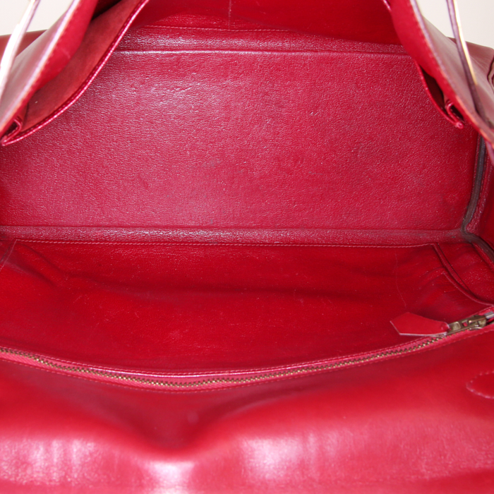 Hermes Kelly 35 cm handbag in red box leather - Detail D3