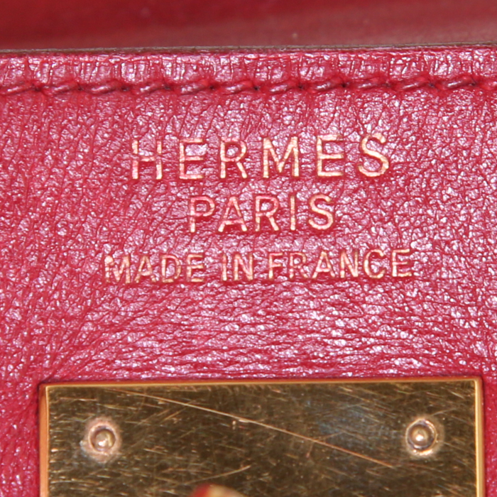 Hermes Kelly 35 cm handbag in red box leather - Detail D4