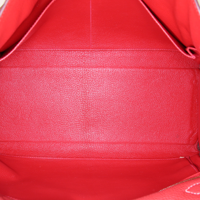 Hermes Kelly 35 cm handbag in gold togo leather - Detail D3