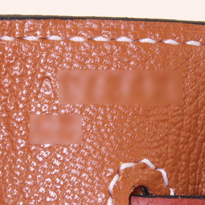 Borsa Hermes Kelly 35 cm in pelle togo bicolore rosso mattone e gold - Detail D5