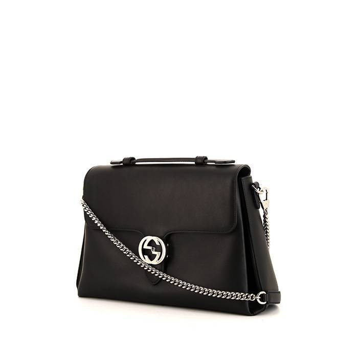 Gucci Interlocking G handbag in black leather - 00pp