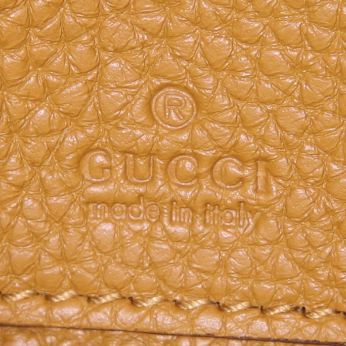 Gucci Jackie shoulder bag in yellow mustard grained leather - Detail D3