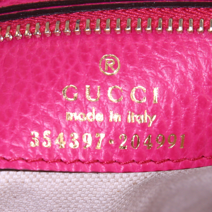 Sac cabas Gucci Swing en cuir rose-fushia - Detail D3