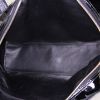 Chanel handbag in beige quilted canvas and black patent leather - Detail D2 thumbnail