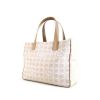 Shopping bag Chanel in tela siglata bicolore beige e bianca e pelle beige - 00pp thumbnail