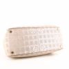 Shopping bag Chanel in tela siglata bicolore beige e bianca e pelle beige - Detail D4 thumbnail