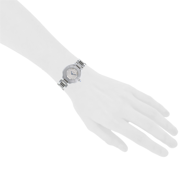 Cartier Must 21 watch in stainless steel Ref:  1340 Circa  1990 - Detail D1