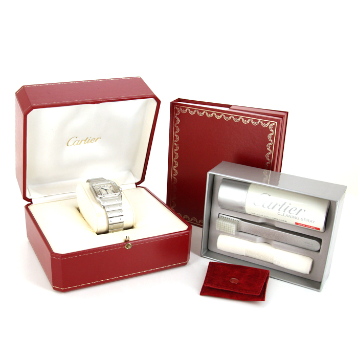 Cartier Santos watch in stainless steel Ref:  2319 Circa  2012 - Detail D2