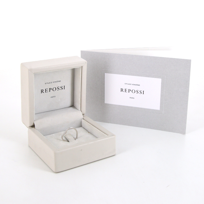 Sortija Repossi Antifer Hearts en oro blanco y diamantes - Detail D2