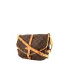 Borsa a tracolla Louis Vuitton Saumur modello piccolo in tela monogram cerata marrone e pelle naturale - 00pp thumbnail