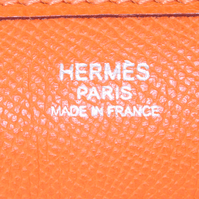 Bolso bandolera Hermes Evelyne modelo grande en cuero epsom naranja Potiron - Detail D3