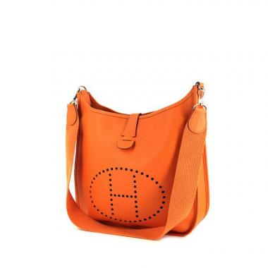 Borsa a tracolla Hermes Evelyne modello grande in pelle Epsom arancione Potiron