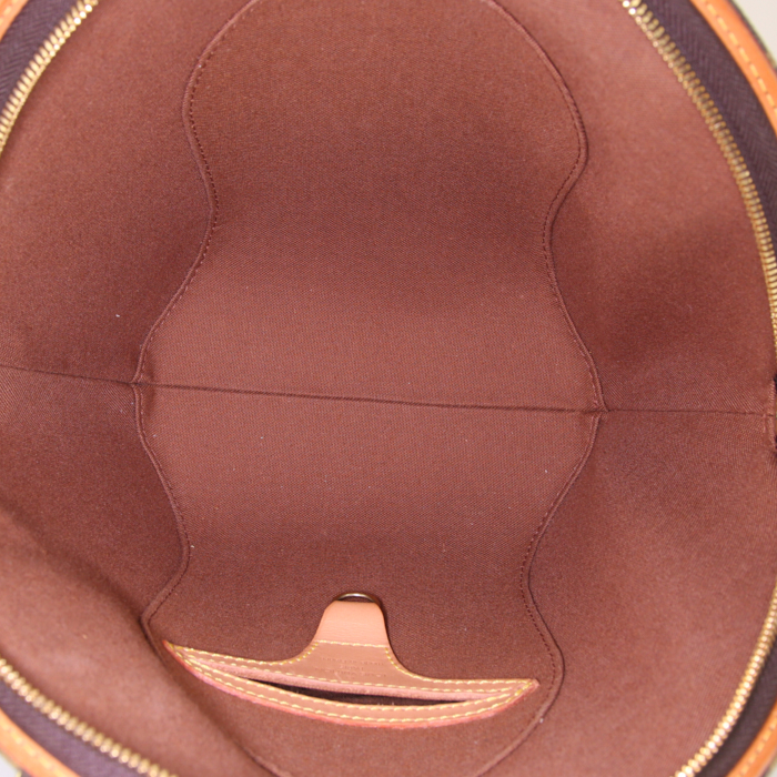 Louis Vuitton Ellipse small model handbag in brown monogram canvas and natural leather - Detail D2