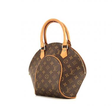 Sac à main Louis Vuitton Ellipse petit modèle en toile monogram marron et cuir naturel