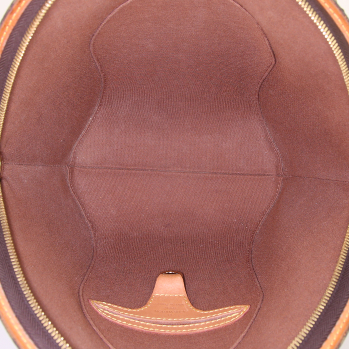 Louis Vuitton Ellipse small model handbag in brown monogram canvas and natural leather - Detail D2
