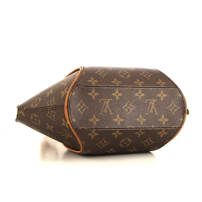 Louis Vuitton Ellipse small model handbag in brown monogram canvas and natural leather - Detail D4