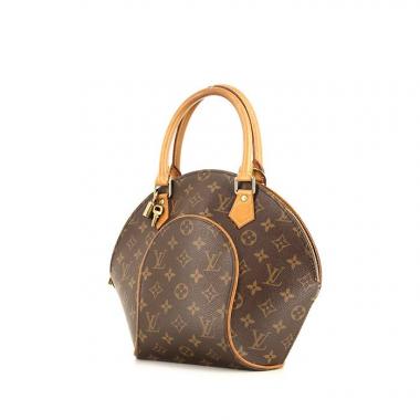 Bolso de mano Louis Vuitton Ellipse modelo pequeño en lona Monogram marrón y cuero natural