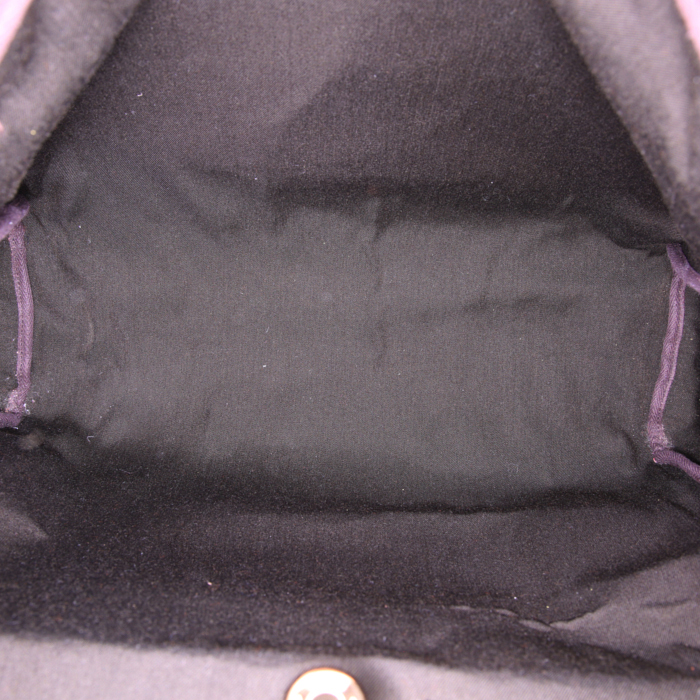 Borsa a tracolla Hermes Herbag in tela verde kaki e pelle marrone scuro - Detail D3