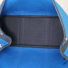 Shopping bag Hermes Garden modello medio in tela blu e pelle togo nera - Detail D2 thumbnail
