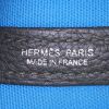 Shopping bag Hermes Garden modello medio in tela blu e pelle togo nera - Detail D3 thumbnail