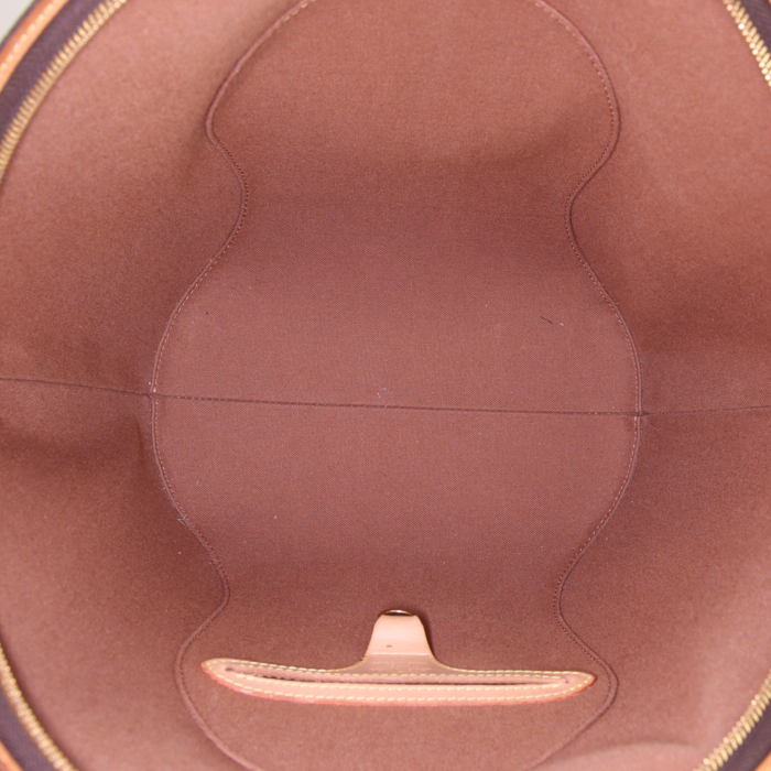 Borsa Louis Vuitton Ellipse modello grande in tela monogram marrone e pelle naturale - Detail D2