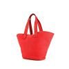 Shopping bag Hermès in tessuto a spina di pesce rosso - 00pp thumbnail