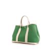 Hermes Garden Party shopping bag in green canvas and off-white togo leather - 00pp thumbnail