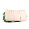 Hermes Garden Party shopping bag in green canvas and off-white togo leather - Detail D4 thumbnail