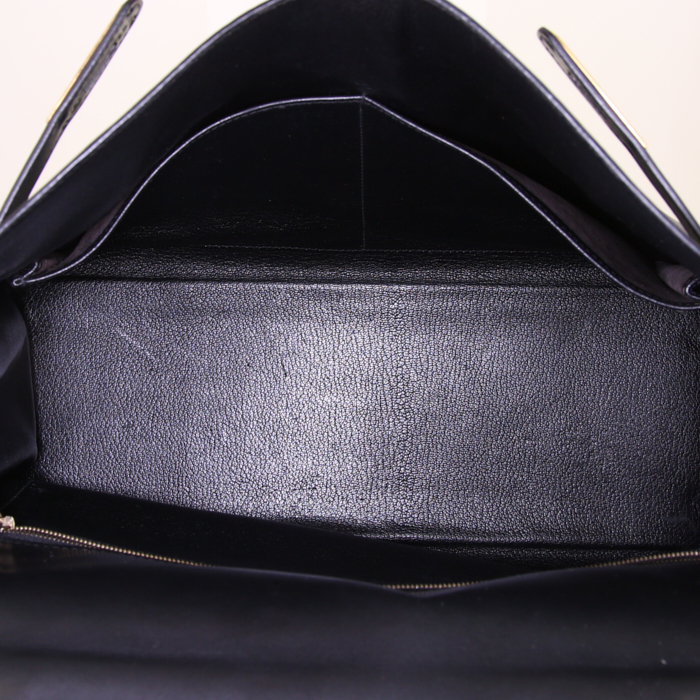 Borsa Hermes Kelly 35 cm in pelle box nera - Detail D3