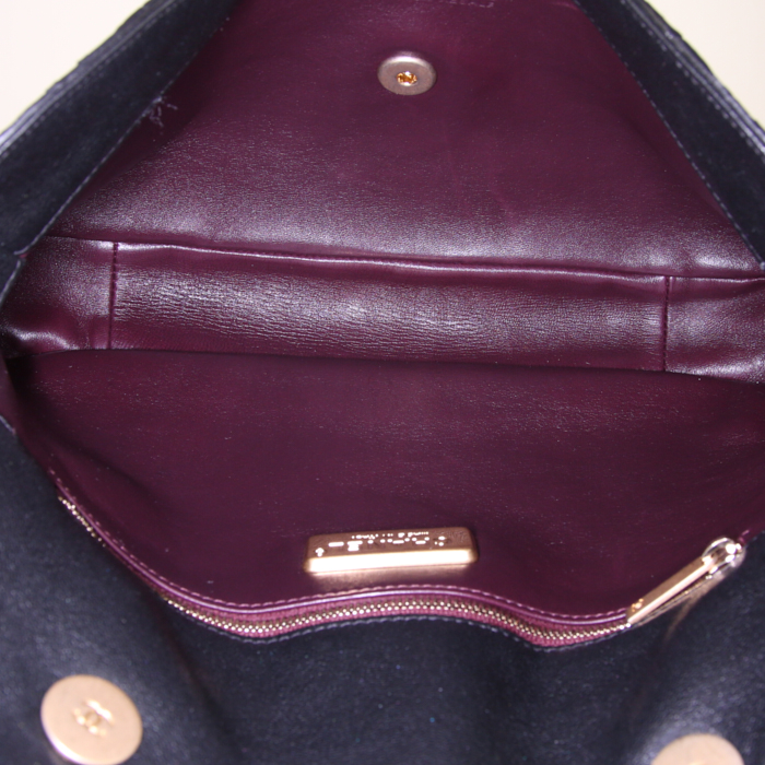 Sac bandoulière Chanel en python noir - Detail D3