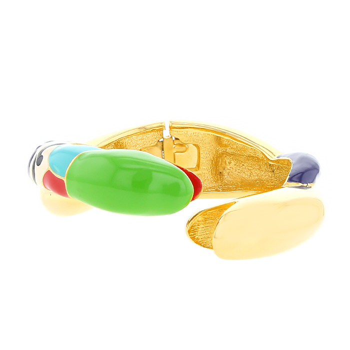 Opening Niki De Saint Phalle Serpentine bracelet in metal and enamel, 1980s - Detail D1