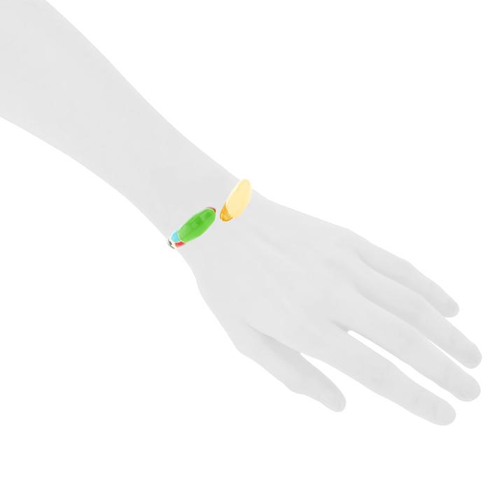 Opening Niki De Saint Phalle Serpentine bracelet in metal and enamel, 1980s