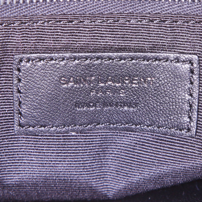 Borsa a tracolla Saint Laurent Niki modello medio in pelle nera con motivo a spina di pesce - Detail D4