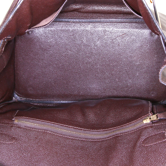 Bolso de mano Hermes Birkin 30 cm en cuero Courchevel marrón - Detail D2