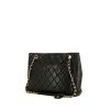 Chanel Vintage shopping bag in black quilted leather - 00pp thumbnail