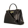 Handbag Hermès Kelly 32 cm in black crocodile - 00pp thumbnail