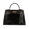 Handbag Hermès Kelly 32 cm in black crocodile - 360 thumbnail
