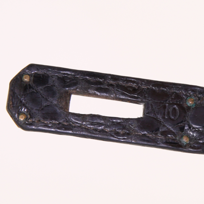 Sac à main Hermès Kelly 32 cm en crocodile noir - Detail D5