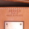 Sac de voyage Hermes Haut à Courroies - Travel Bag grand en toile beige et cuir gold - Detail D3 thumbnail