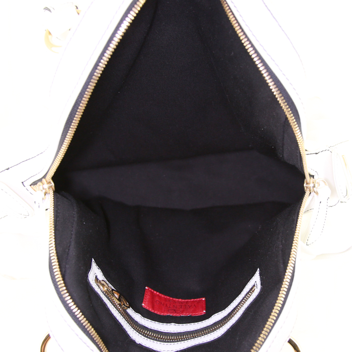 Bolso de mano Valentino Garavani en cuero blanco - Detail D2