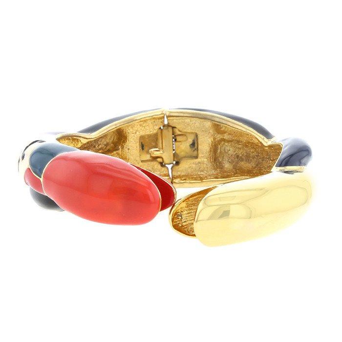 Opening Niki De Saint Phalle Serpentine bracelet in metal and enamel, 1980s - Detail D1