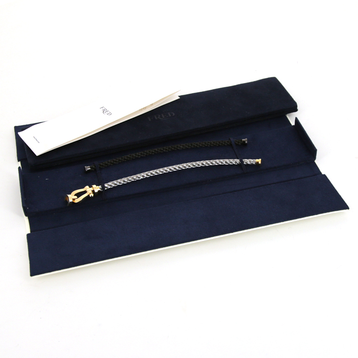 Fred Force 10 large model bracelet in yellow gold and stainless steel - Detail D2