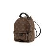 Zaino Louis Vuitton Palm Springs Backpack Mini in tela monogram marrone e pelle nera - 00pp thumbnail