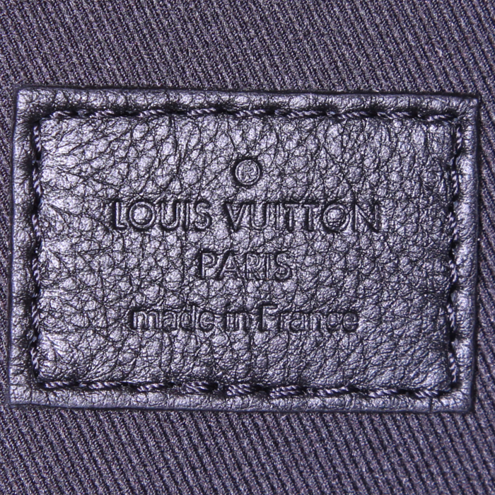 Sac à dos Louis Vuitton Palm Springs Backpack Mini en toile monogram marron et cuir noir - Detail D4
